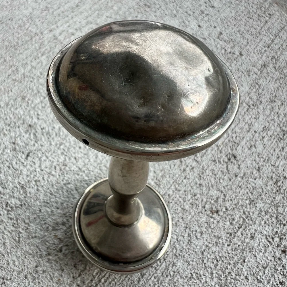 Vintage Silver-Plated Baby Rattle Dumbbell – 1940s